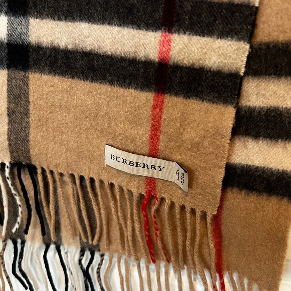 Burberry Tan Plaid Scarf - Picture 3 of 7